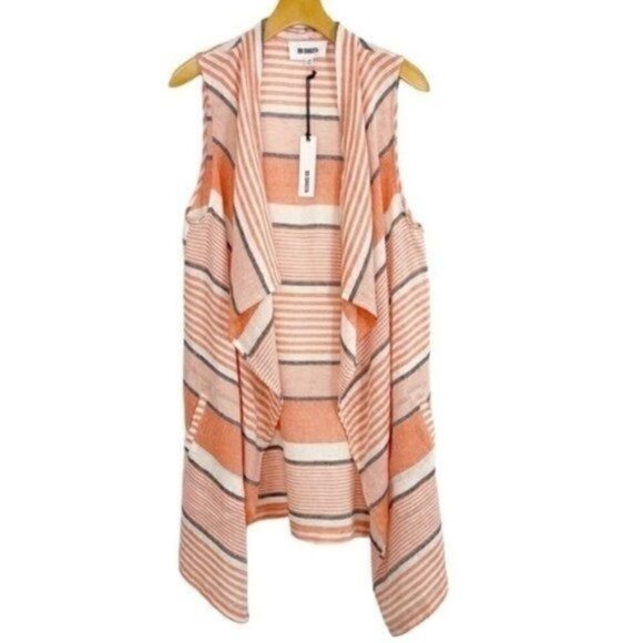 Bb Dakota Avery Striped linen blend draped Vest medium NWT Style # BG21540 - Picture 1 of 7